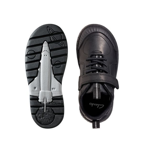 Clarks Boys Apollo Step Toddler School Shoes Black | CA-1493825
